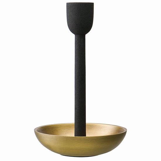 Подсвечник fyr bran, 19 см, черный/античная латунь