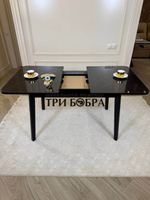 Кухонный раздвижной стол "Модерн", черный мрамор