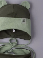 Шапка детская осенняя с ушками и снуд