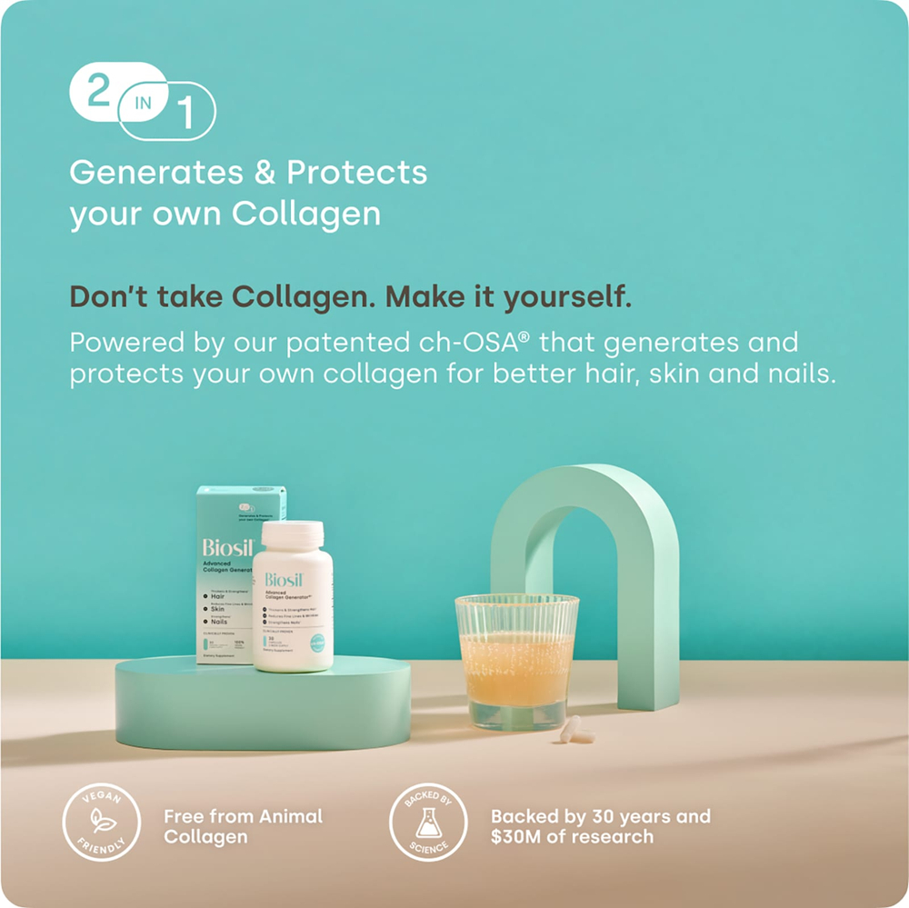 Biosil, Advanced Collagen Generator®, средство для стимулирования производства коллагена, 120 оригинальных капсул