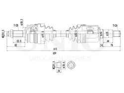 Привод в сборе передний правый UNIO CVJ-10048