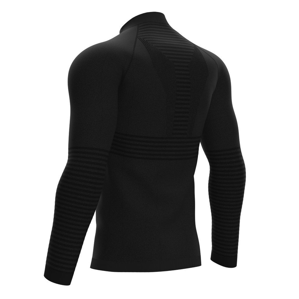 Мужская теннисная кофта Compressport Seamless Zip Sweatshirt - black