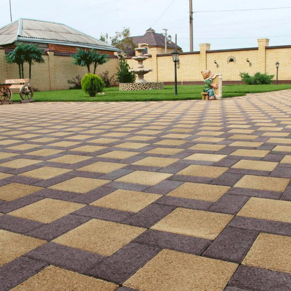 Тротуарная плитка КВАДРАТ 300х300 мм - Гранит Желтый