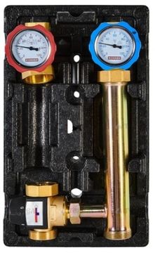 Насосная группа Rommer 1" левая с термостатическим смесительным клапаном 35-60°С (RDG-1002-012501)