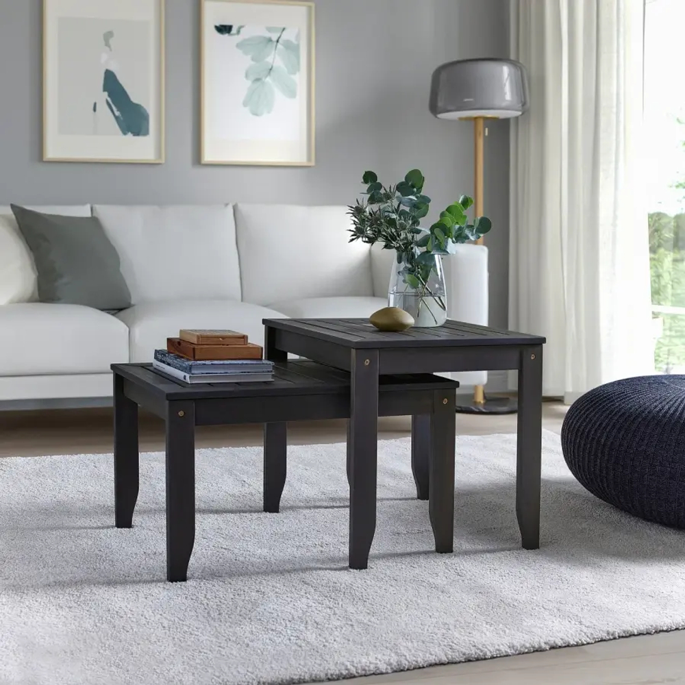 Комплект столов, 2 шт. - IKEA ИКЕА ÖRSKÄR, темно-серый