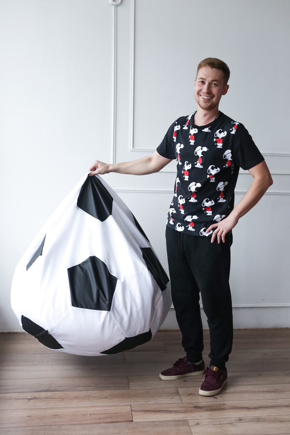 Кресло Мяч Бело-Черный Оксфорд (Классический)