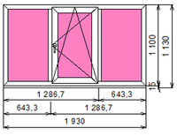 Пластиковое окно 1100 х 1930 ТермА Эко