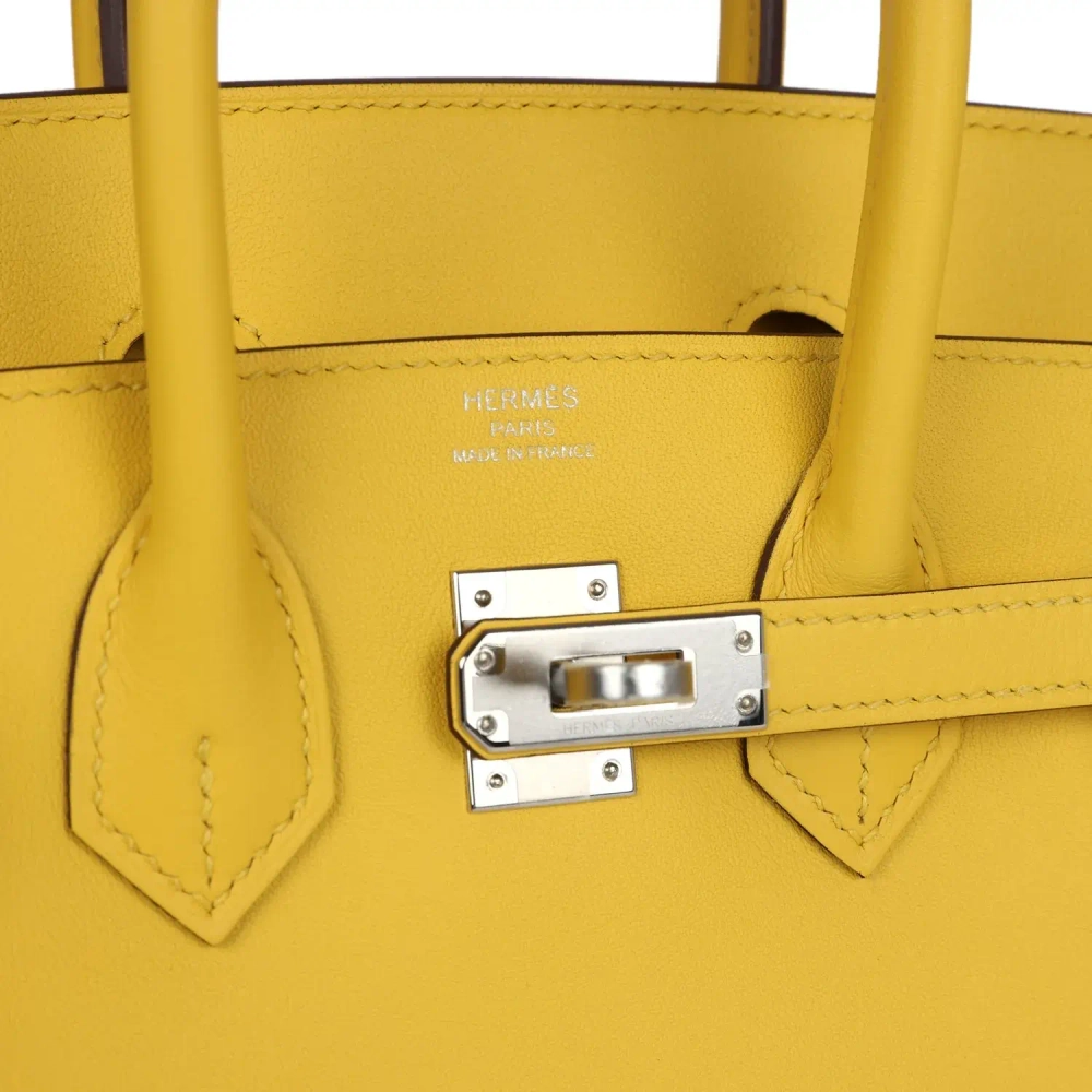 Оригинальная женская сумка из коллекции B с палладиевой фурнитурой Hermès Birkin