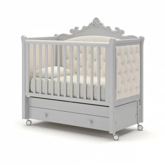 Детская кроватка с продольным маятником Гандылян Лиона Белая ночь