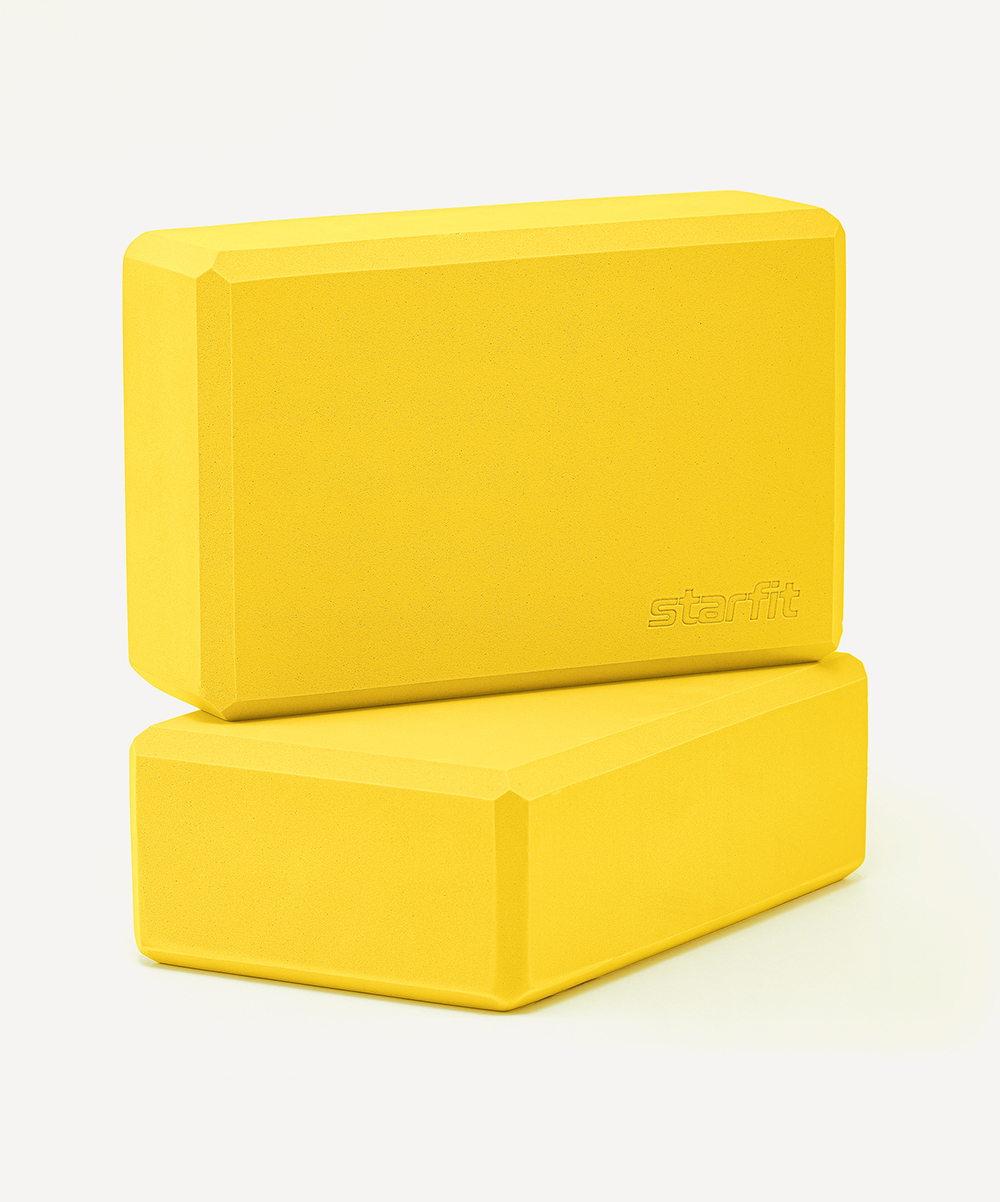 Блок для йоги YB-200 EVA, желтый, пара