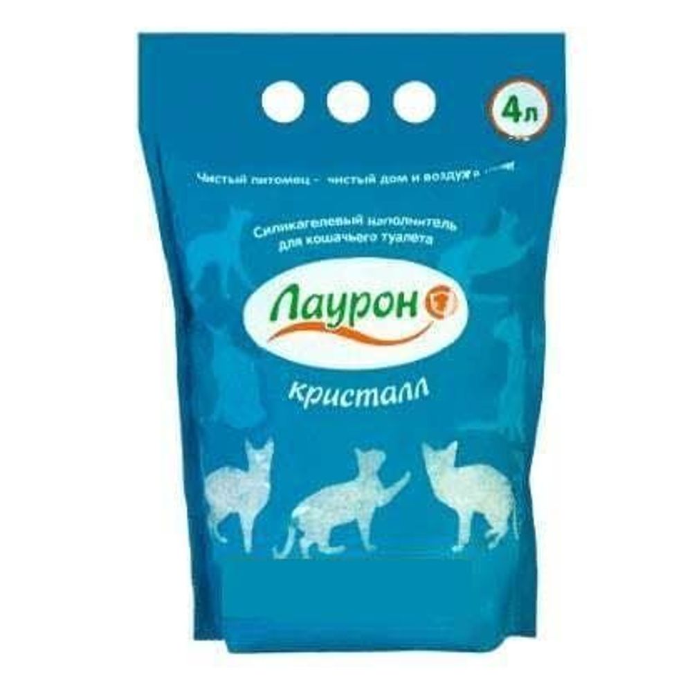 Лаурон  4л &quot;Кристалл&quot; силик. наполнитель д/кошек