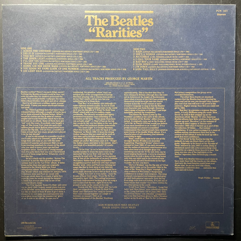 The Beatles ‎– Rarities (Индия)