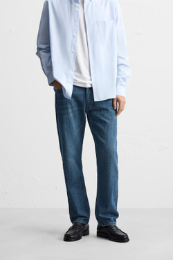ZARA ДЖИНСЫ REGULAR FIT, СИНИЙ