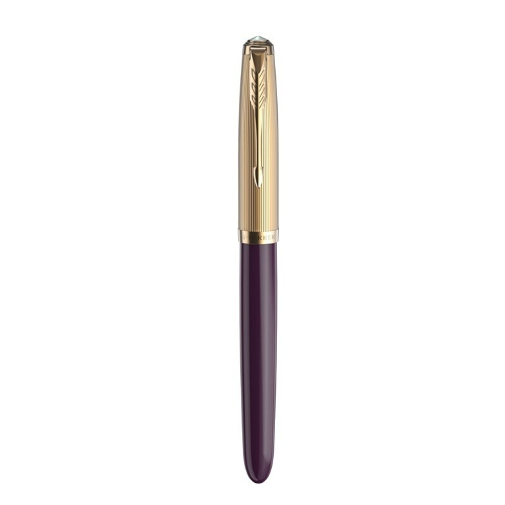 Перьевая ручка и чехол из кожи Parker 51 DELUXE PLUM GT, перо: F, цвет чернил: black, в подарочной упаковке.