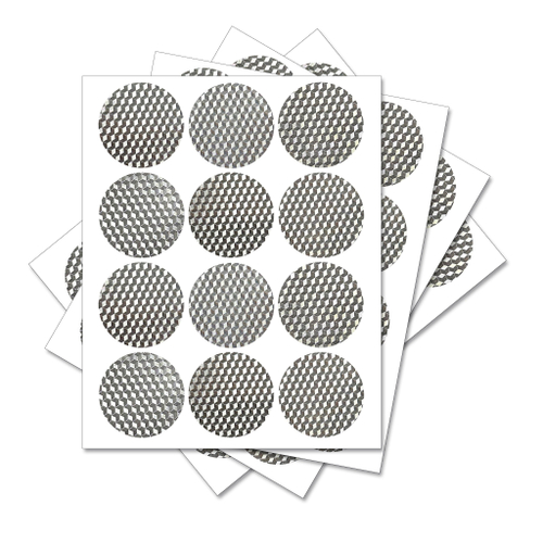 Серебристые наклейки для упаковок Policomprint М2 40мм.48 шт.