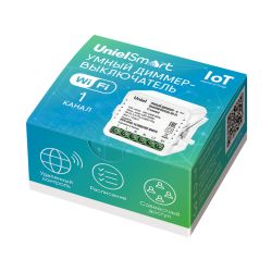 UCH-A302 1C-DIM-WF WHITE Умный диммер-выключатель Wi-Fi. 1 канал. 100-240В. 200Вт. Встраиваемый. Голосовое управление+приложение UnielSmart. TM Uniel