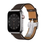 Apple Watch Series 8 Hermes 45mm, тёмно-коричневый ремешок с раскладывающейся застежкой