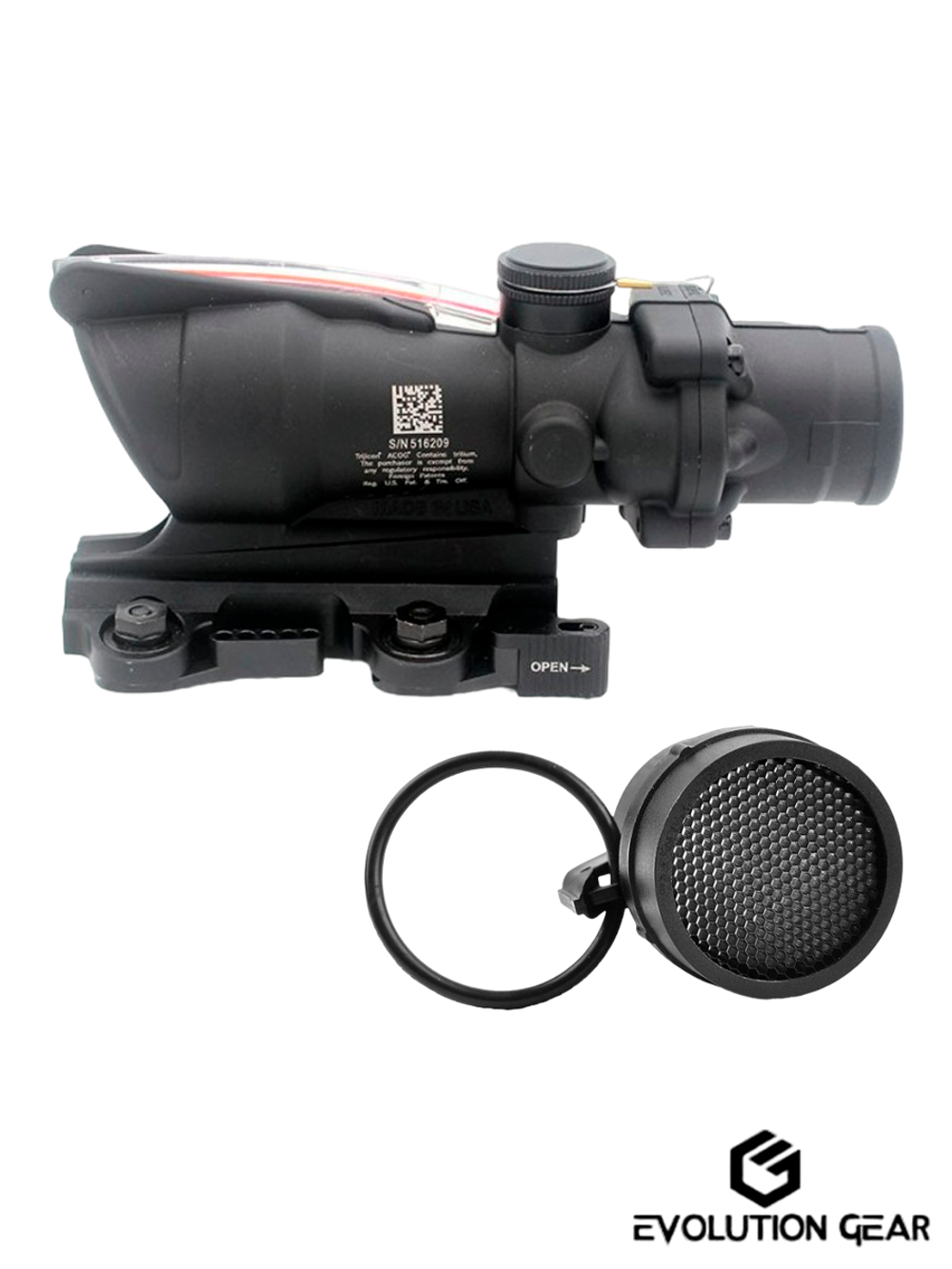 Оптический прицел Evolution Gear ACOG 4X32 W QD Mount + Kill Flash. Black