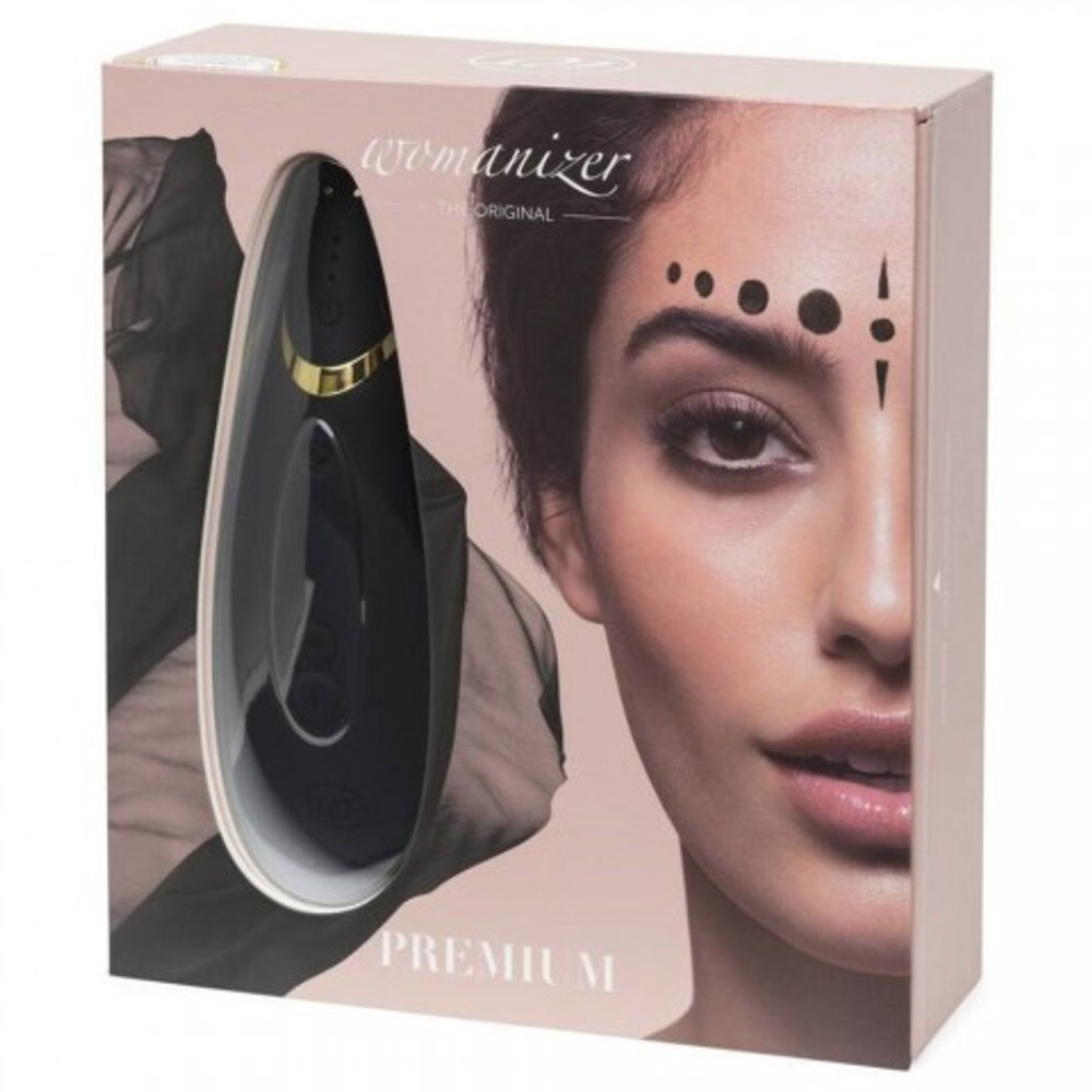 Бесконтактный клиторальный стимулятор Womanizer Premium черный/золотой