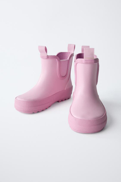 ZARA РЕЗИНОВЫЕ САПОГИ С ЭЛАСТИЧНЫМИ ДЕТАЛЯМИ, РОЗОВЫЙ