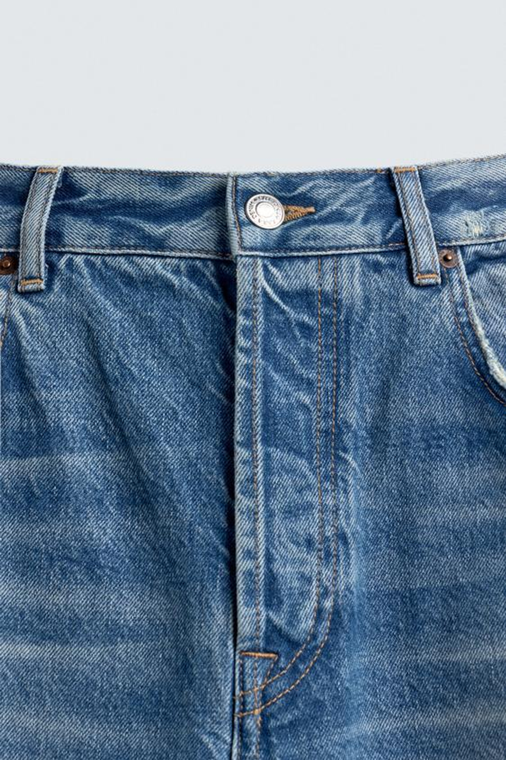 ZARA ДЖИНСЫ RELAXED FIT С РАЗРЕЗАМИ, СИНИЙ