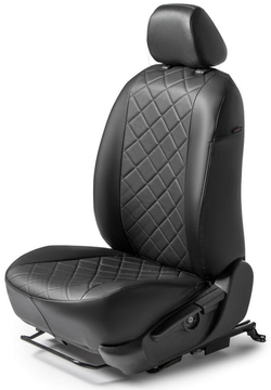 Авточехлы Rival Ромб (зад. спинка 40/60) для сидений Toyota Camry XV70 седан 2018-2021 2021-н.в., эко-кожа, черные, SC.5710.2