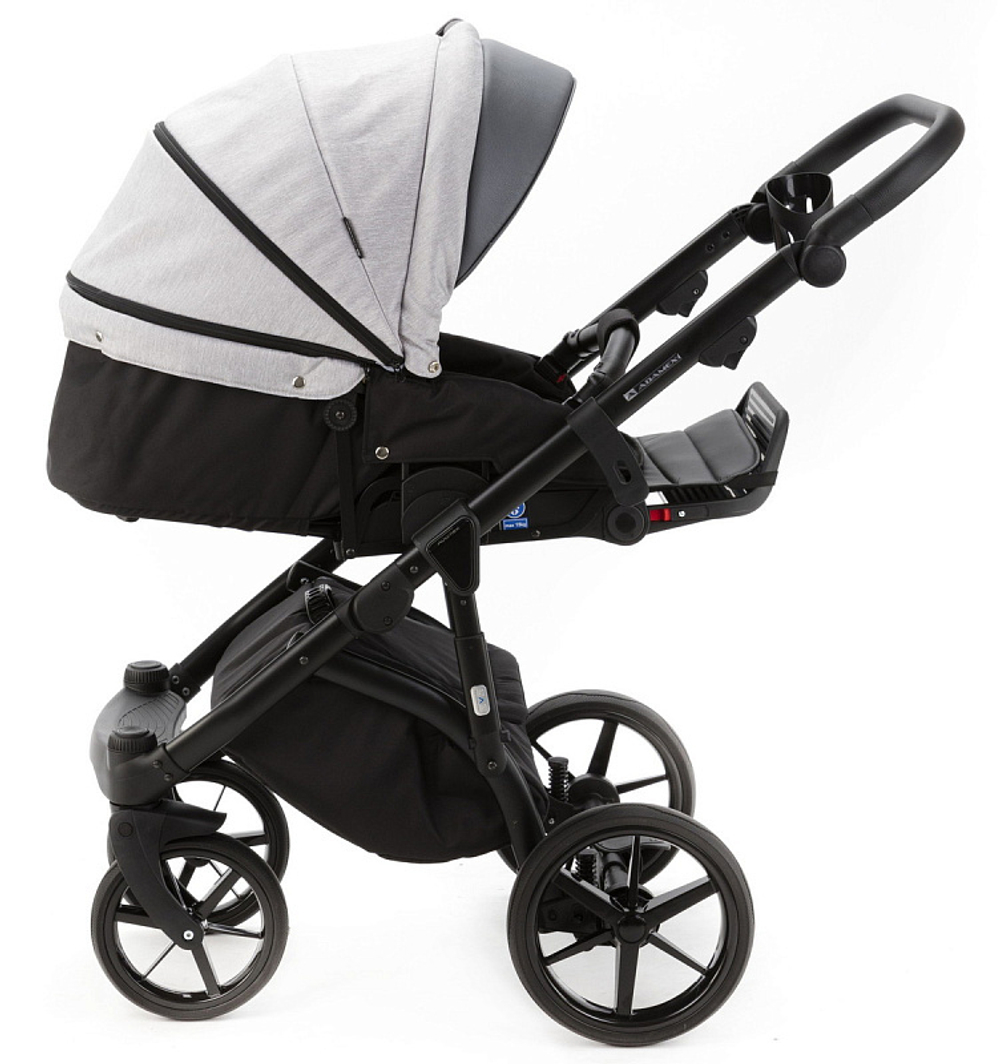 Детская коляска Adamex Nola 2 в 1 N-PS146 (СВ.СЕР. + СЕР. ПЕРЛ. КОЖА)