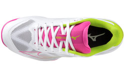 Женские  кросовки для Padel Mizuno Wave Exceed Light Padel - white/fuchsia fedora/acid lime