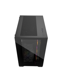 Powercase Vision Black, Tempered Glass, 4х 120mm 5-color fan, чёрный, ATX  (CVBA-L4)