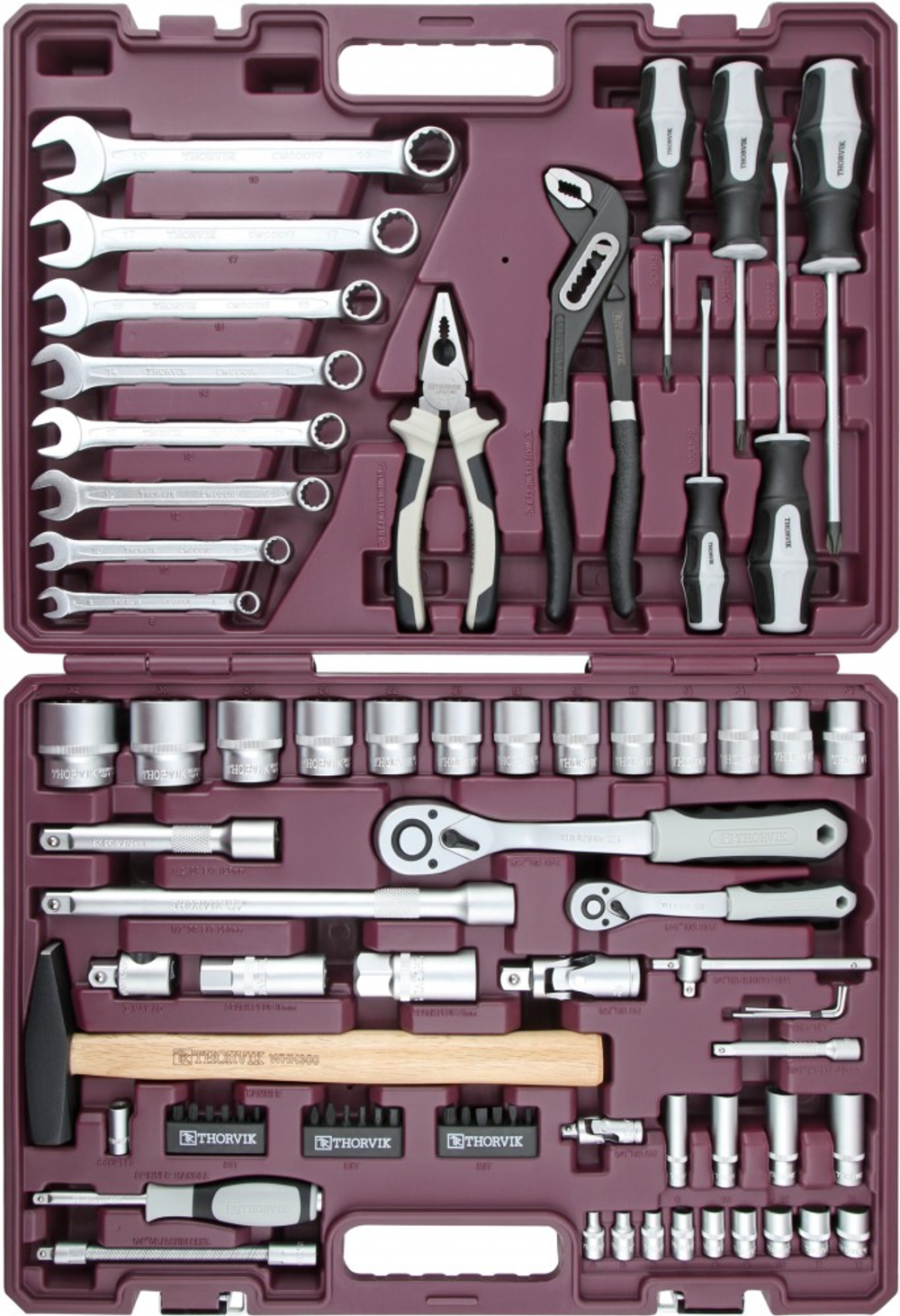 Набор инструмента универсальный 1/4", 1/2"DR Thorvik TS077