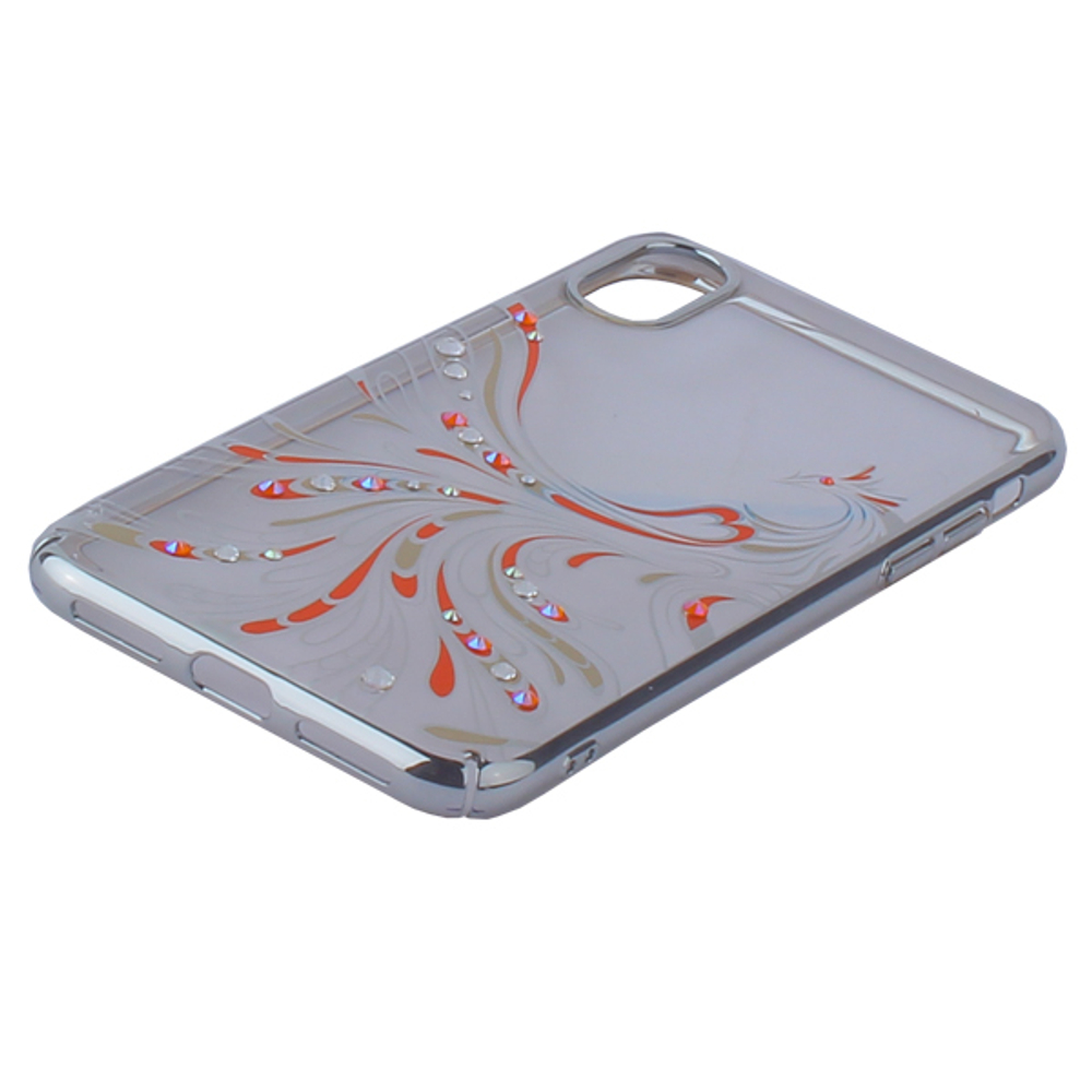 Чехол-накладка KINGXBAR для iPhone XS/ X (5.8&quot;) пластик со стразами Swarovski 49F серебристый (Полет)