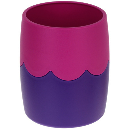 Подставка-стакан СТАММ, пластик, круглый, двухцветный фиолетовый-сиреневый