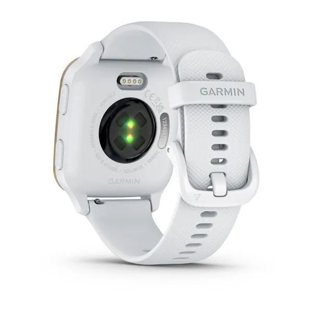 Смарт часы Garmin Venu Sq 2 белые с кремово-золотым алюминиевым безелем