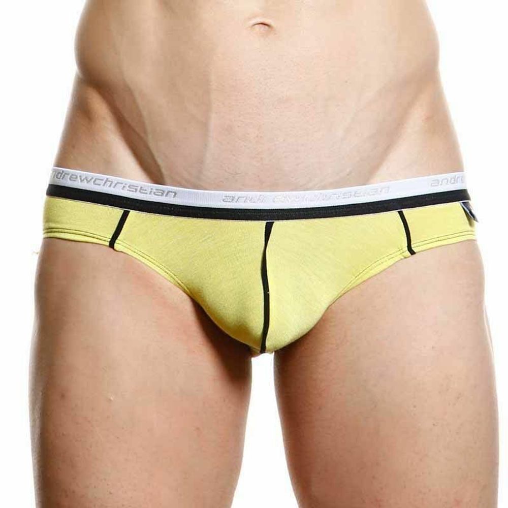 Мужские трусы брифы желтые Andrew Christian V Slim Holiday Brief Yellow