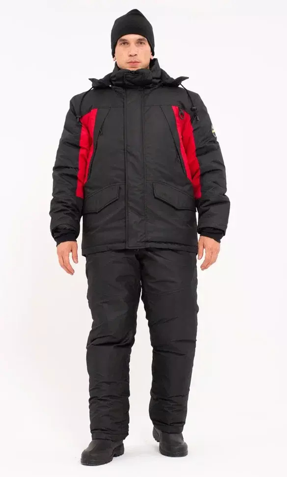 Зимний мужской костюм-поплавок ONERUS "Фишер -45" (Таслан) Черный/Красный
