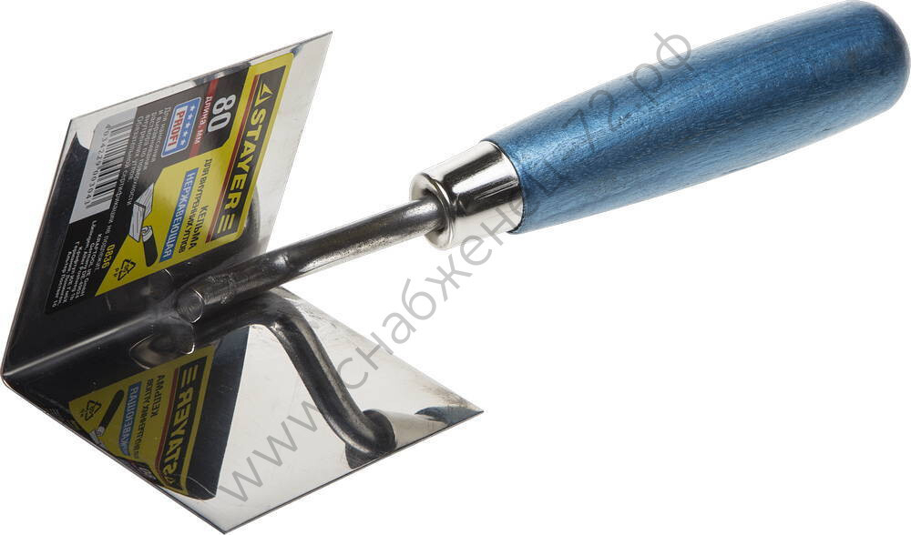 STAYER 80 х 60 мм, нержавеющее полотно деревянная рукоятка, кельма для внутренних углов, PROFESSIONAL (0836)