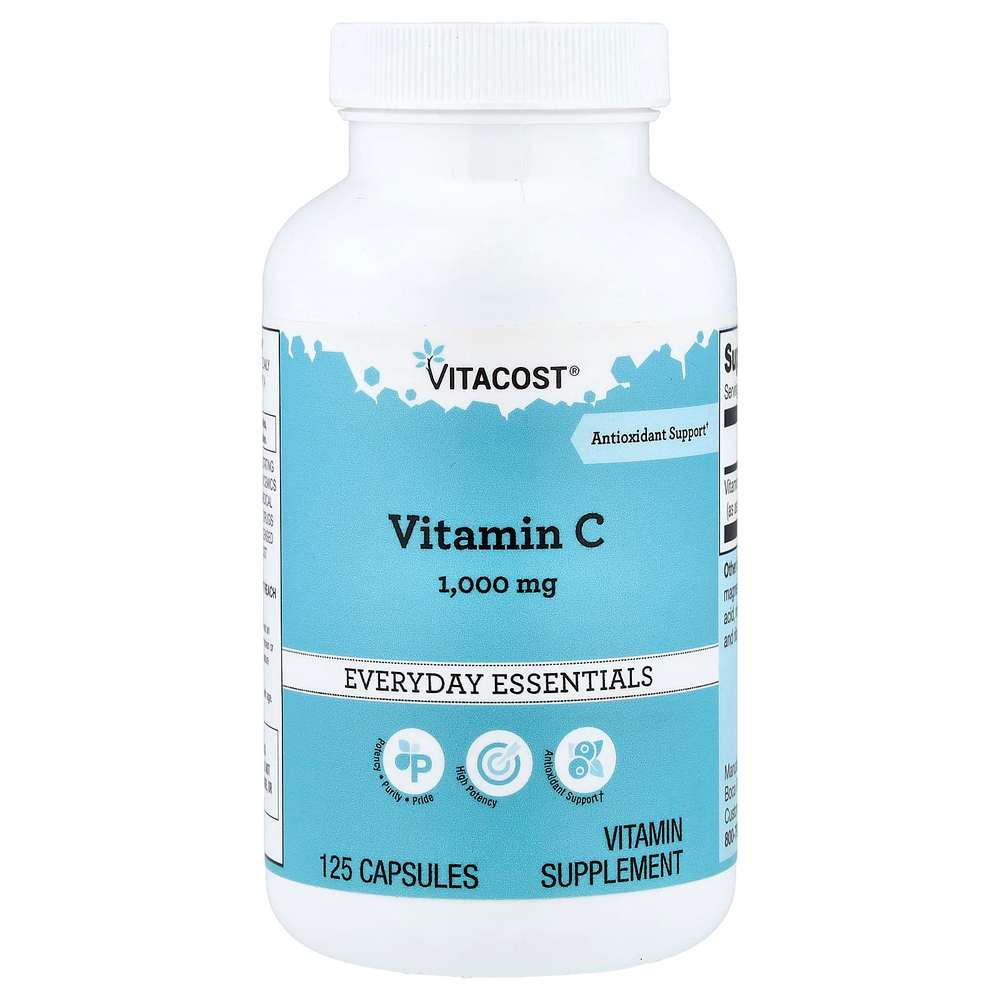 Vitacost, витамин С, 1000 мг, 125 капсул