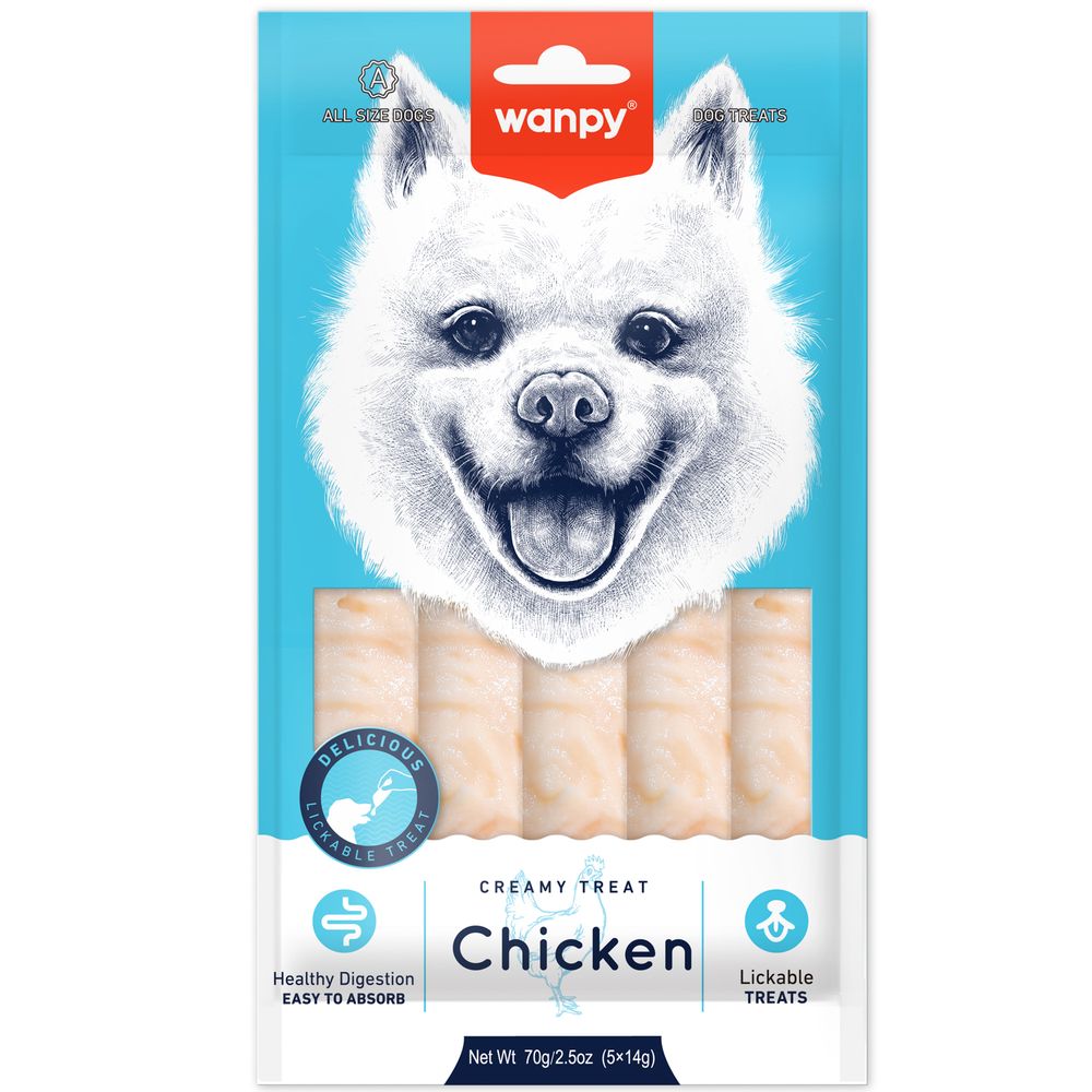 Wanpy Dog Крем лакомство для собак нежное пюре курица 70г