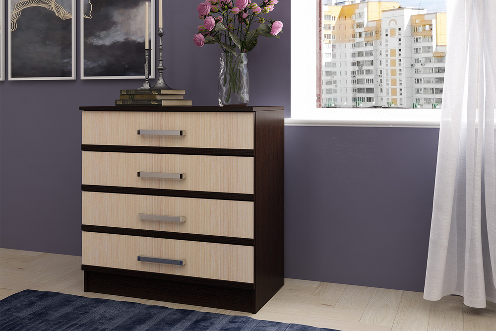 Комод Сакура, Дуб беленый, Венге