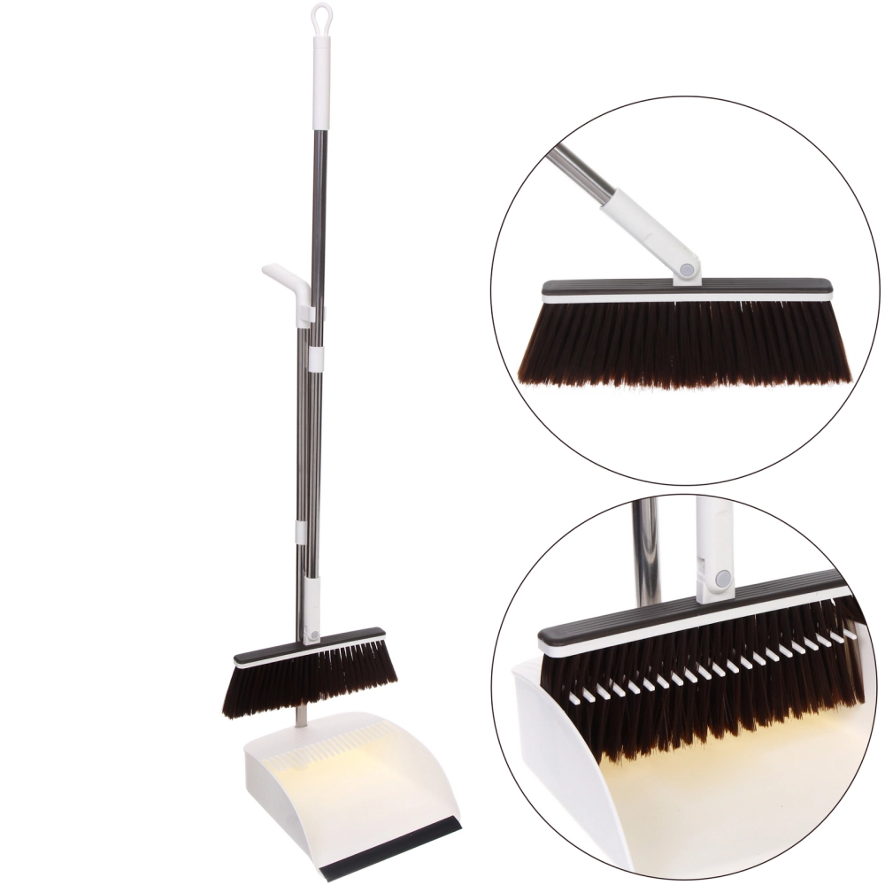 Набор для уборки, щетка для пола с совком «Disco» белый 1103