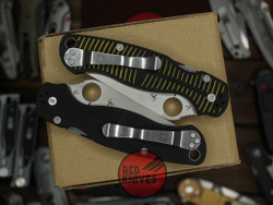 Нож Spyderco ParaMilitary 2 Salt DROP BLACK - фрезеровка скоба, клинок дроп поинт