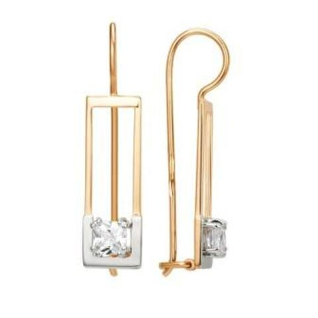 Серьги из золота с фианитами