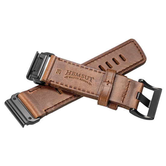 Ремешок для Garmin 22 мм Hemsut Quickfit кожаный (светло-коричневый)