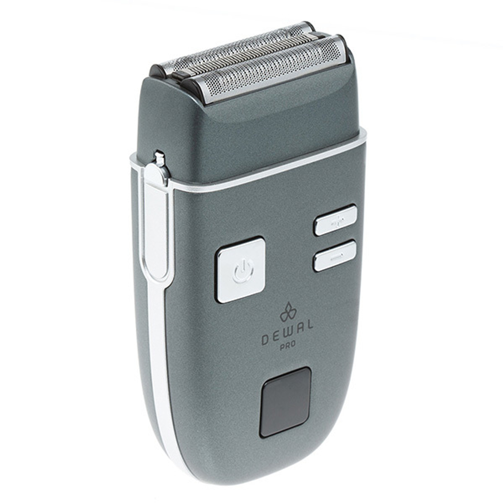 Серый аккумуляторный шейвер для проработки контуров и бороды и бритья Dewal Pro Blade 03-417 Grafit