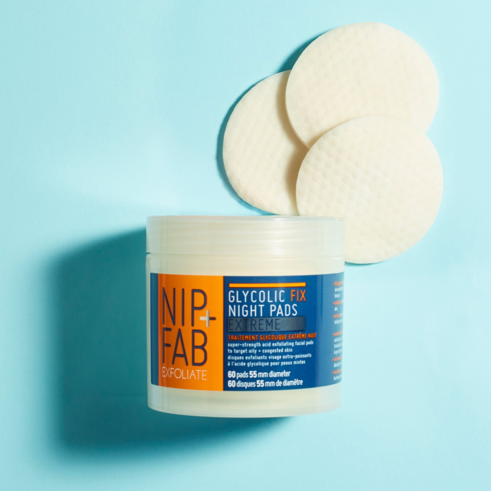 NIP+FAB Glycolic Fix Extreme - очищающие салфетки на ночь /  60 szt.   / GTIN 5060236974686