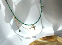 Чокер из малахита