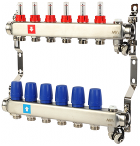 Коллекторная группа для теплого пола MVI MS.703.06 - 3 выхода