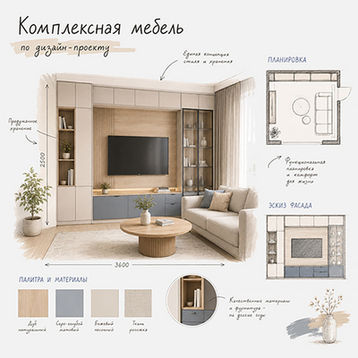 Комплексная мебель по дизайн-проекту