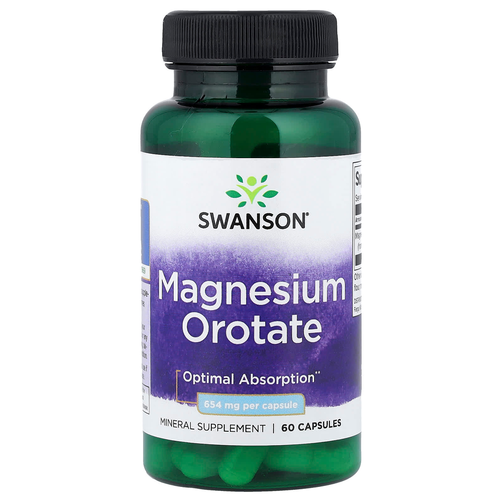 Swanson Vitamins, Оротат магния, 654 мг, 60 капсул