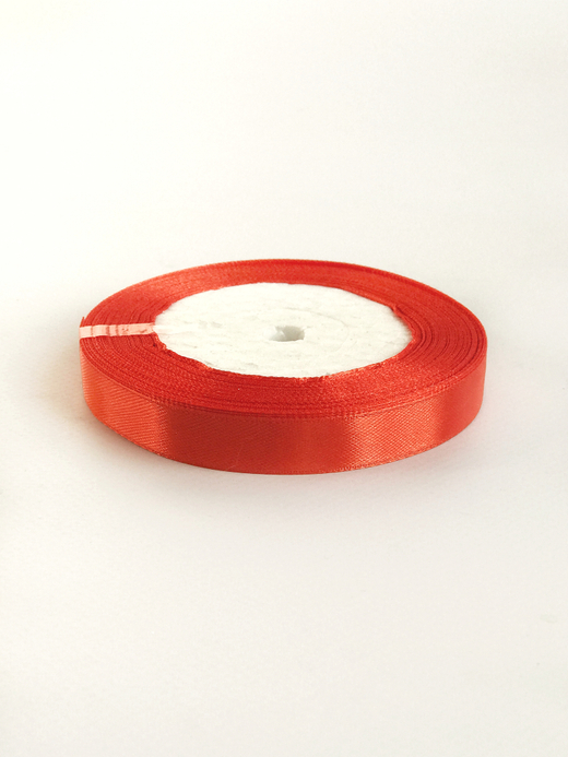 Атласная лента 12 мм (25 ярд)  цвет оранжевый